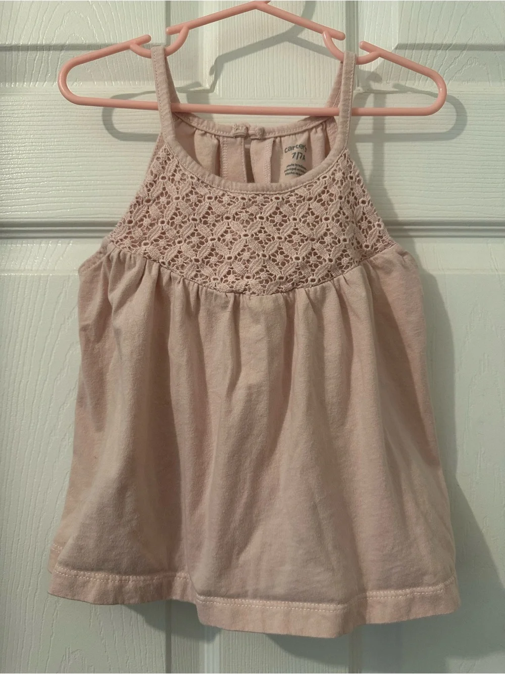 Carter's Blush Pink Crochet Yoke Tank